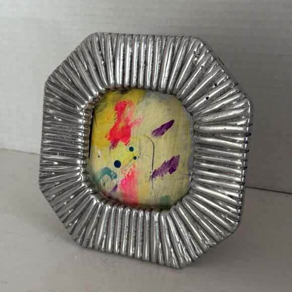 Beautiful Mexican Pewter Frame A Work Of Art To Showcase Your Art Opening 3”x3” - Picture 1 of 8